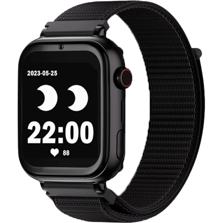 Savefamily Savewatch Plus Smartwatch für Kinder, Schwarz, 1,3 Zoll AMOLED, GPS, wasserdicht bis 5 ATM, Gesundheitsüberwachung