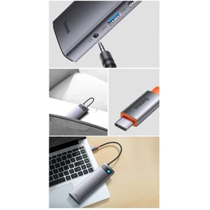 Baseus Metal Gleam Series USB-C Hub 12in1 Grey – Bild 4