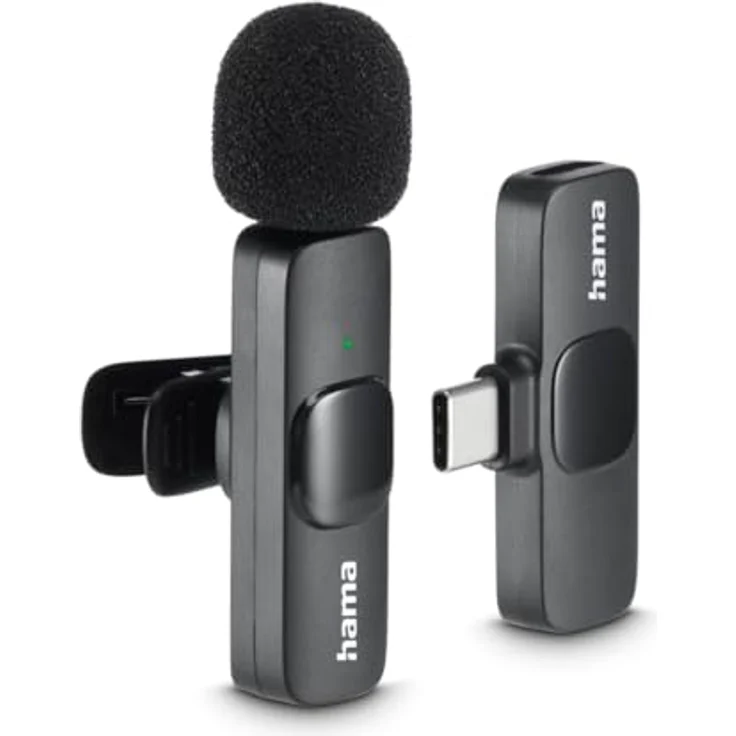 Hama Smart Wireless Lavalier-Mikrofon, kabelloses Ansteckmikrofon für Handy – Bild 2