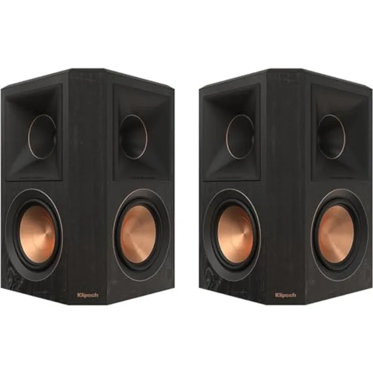 Klipsch RP-502S II PASIVE Surround Lautsprecher Ebony, Keramik-Woofer für makellosen Klang und belüftetes Hochtöner-Design