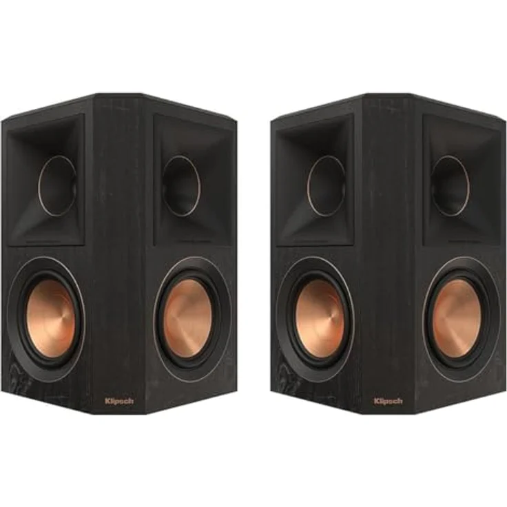 Klipsch RP-502S II PASIVE Surround Lautsprecher Ebony, Keramik-Woofer für makellosen Klang und belüftetes Hochtöner-Design – Bild 1