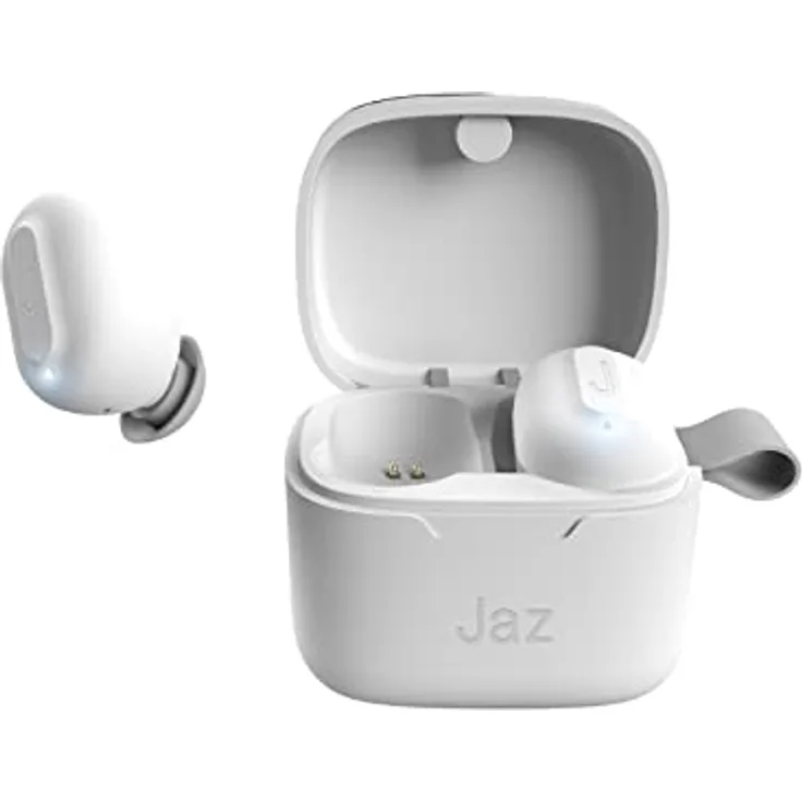 JAZ SBS TWS AIRON Wireless Kopfhörer mit gerändeltem Metallgehäuse, Touch-Steuerung, 5 Stunden hintereinander verwendbar, Mono Dual Leader-Technologie, Weiß, Einzigartige, Unica