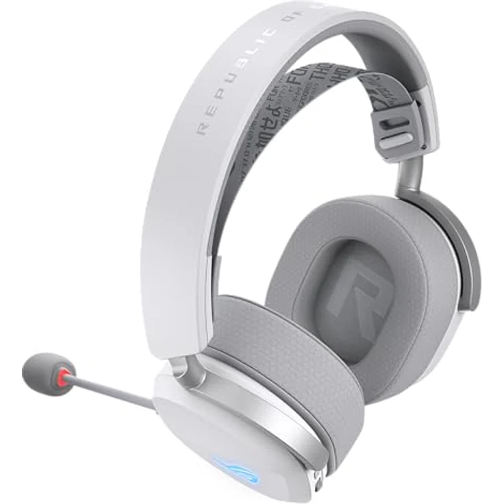 ASUS ROG Pelta White, kabelloses RGB Gaming Headset mit 50-mm-ROG-Titanmembran-Treibern, 10-mm-Superbreitband-Boom-Mikrofon und Aura Sync RGB | Weiß – Bild 5
