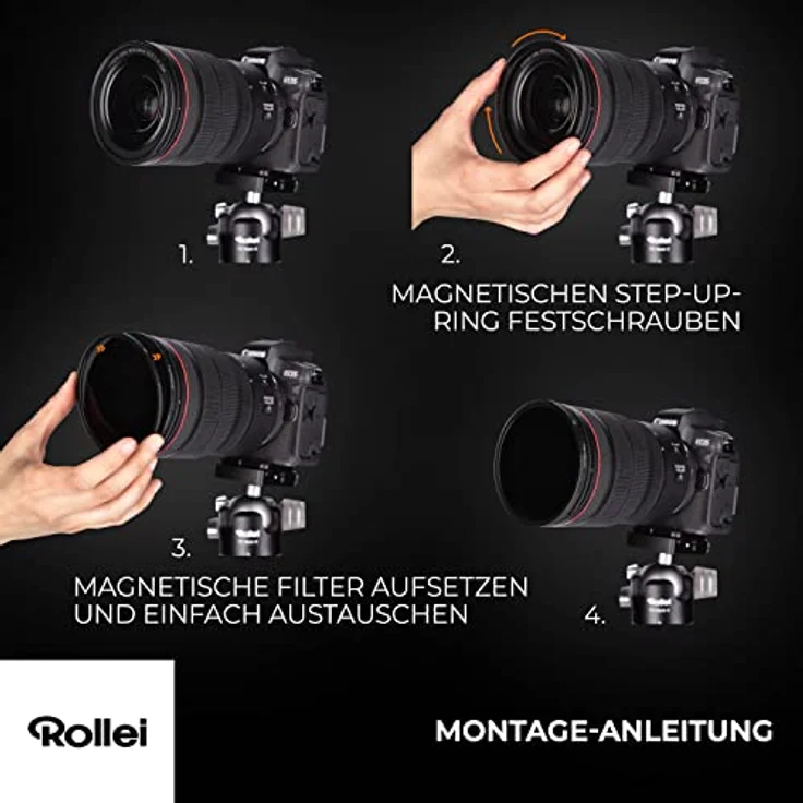 Rollei F:X Pro Magnetischer Step-Up-Ring Mark II 77mm, für 82mm F:X Pro Rundfilter aus hochwertigem Luftfahrt-Aluminium – Bild 3