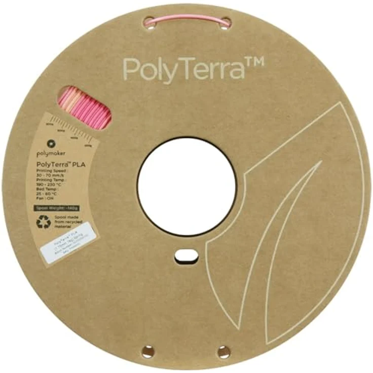 Polymaker Polyterra PLA Gradient 1.75mm 1kg, 3D-Druckmaterial in Pink-Peach mit nachhaltiger Bioplastikformulierung und mattem Oberflächenfinish – Bild 4
