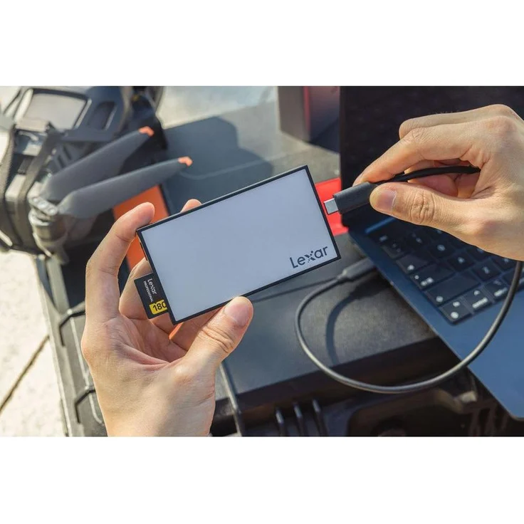 Lexar PRO Workflow SD/microSD Reader, Speicherkartenlesegerät mit USB 3.2, Übertragungsgeschwindigkeit bis 312 MB/s, Silber