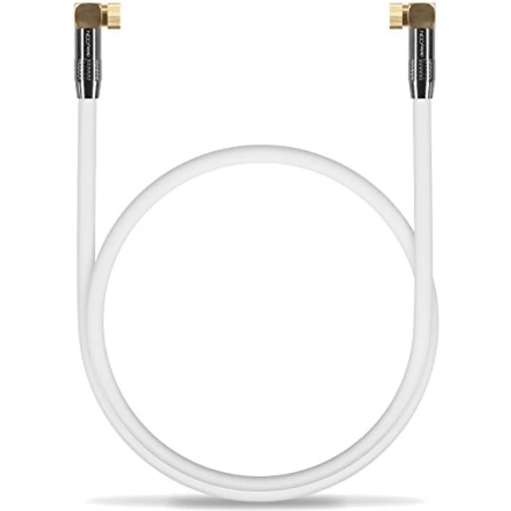 deleyCON 1,5m SAT Antennenkabel PREMIUM HDTV Satellitenkabel gewinkelt Koaxialkabel - F-Stecker (90° Grad) zu F-Stecker (90° Grad) - Weiß - METALL vergoldet – Bild 6