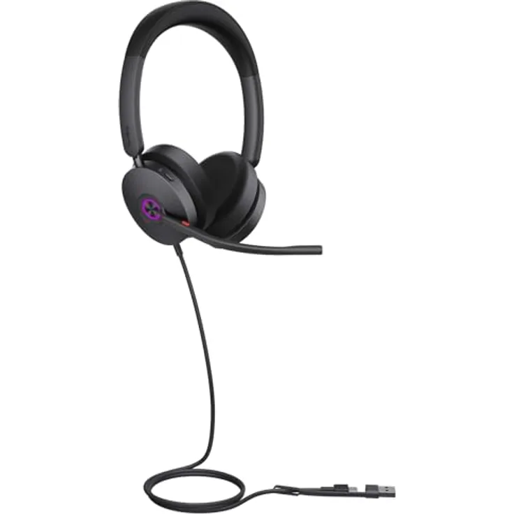 Yealink UH48, Dual Teams USB-C/A kabelgebundenes Stereo Headset mit Hybrid Active Noise Cancellation und Microsoft Teams Zertifizierung