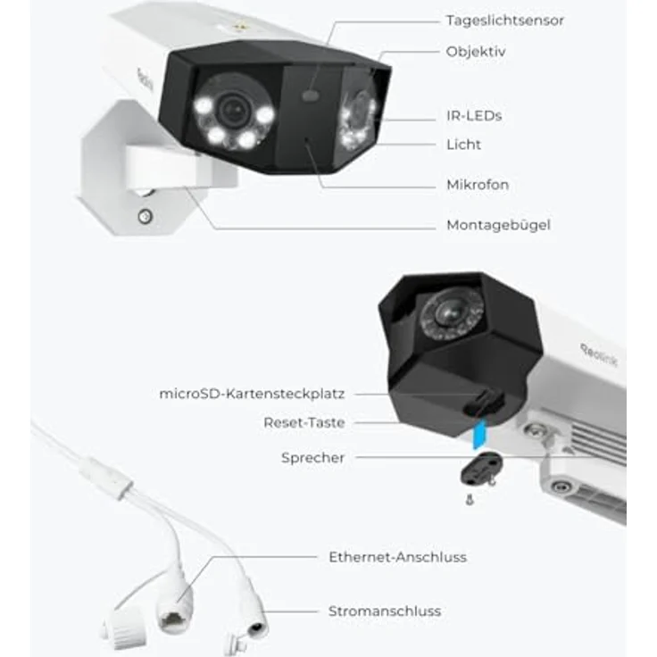 Reolink Überwachungskamera PoE 16MP Ultra HD (Außenbereich, Dual-Objektiv, 180° Pan, Farb-Nachtsicht, Person/Fahrzeug/Tier-Erkennung) – Bild 10