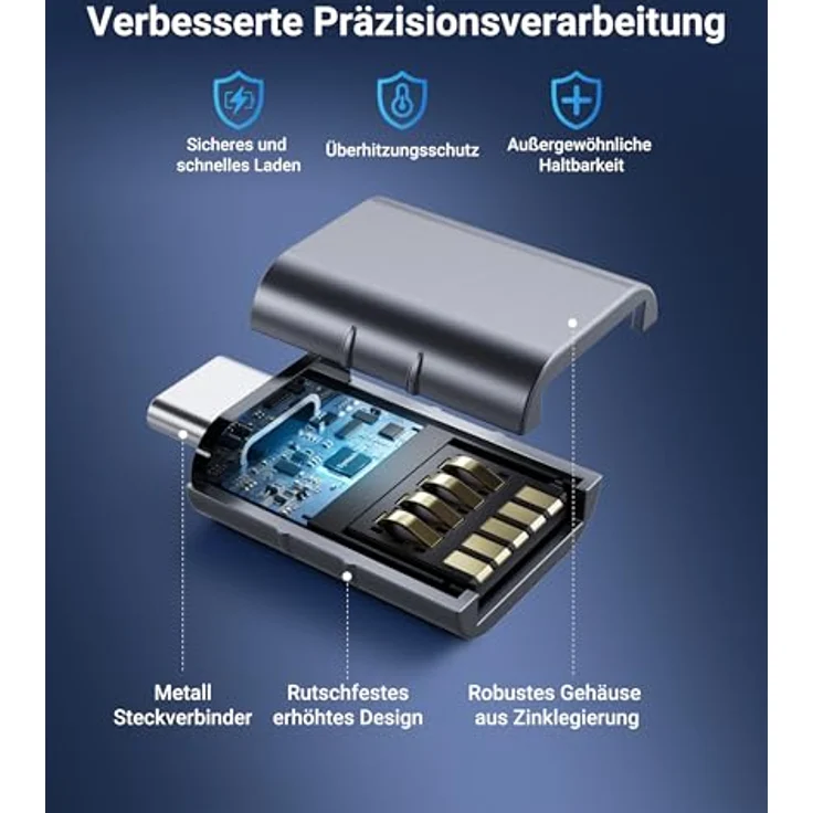 Syntech USB-C auf USB Adapter (2 Stück), Type-C auf USB 3.0 OTG, Spacegrau, kompatibel mit iPhone 17/16 Pro Max, MacBook Pro/Air, iPad, iMac, 5 Gbit/s Geschwindigkeit – Bild 2