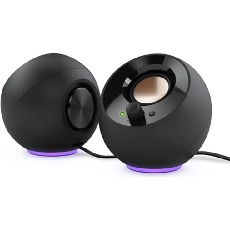 Creative Pebble SE RGB, 2.0 Stereo PC Lautsprecher mit integriertem Verstärker, Schwarz