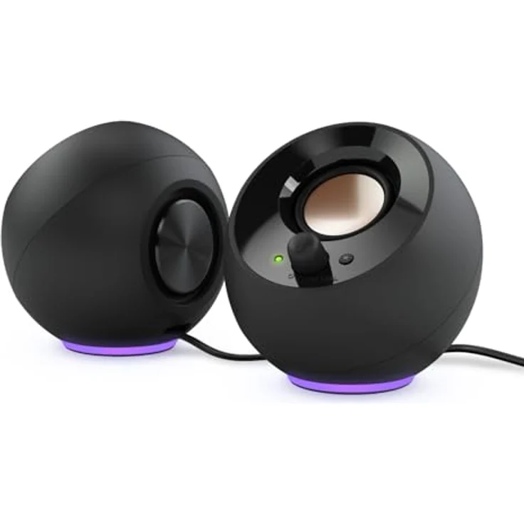 Creative Pebble SE RGB, 2.0 Stereo PC Lautsprecher mit integriertem Verstärker, Schwarz – Bild 1