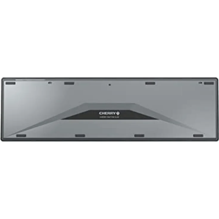 CHERRY KW 9100 Slim, kabellose Tastatur, Schweizer Layout, QWERTZ Tastatur, wahlweise Bluetooth- oder Funkverbindung, SX Scherenmechanik, wiederaufladbar über USB-Kabel, flach, schwarz-Silber – Bild 4