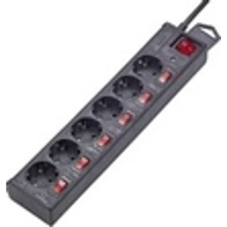 Renkforce Überspannungsschutz-Steckdosenleiste 6fach Schwarz 3er Set (1.50 m) – Bild 2