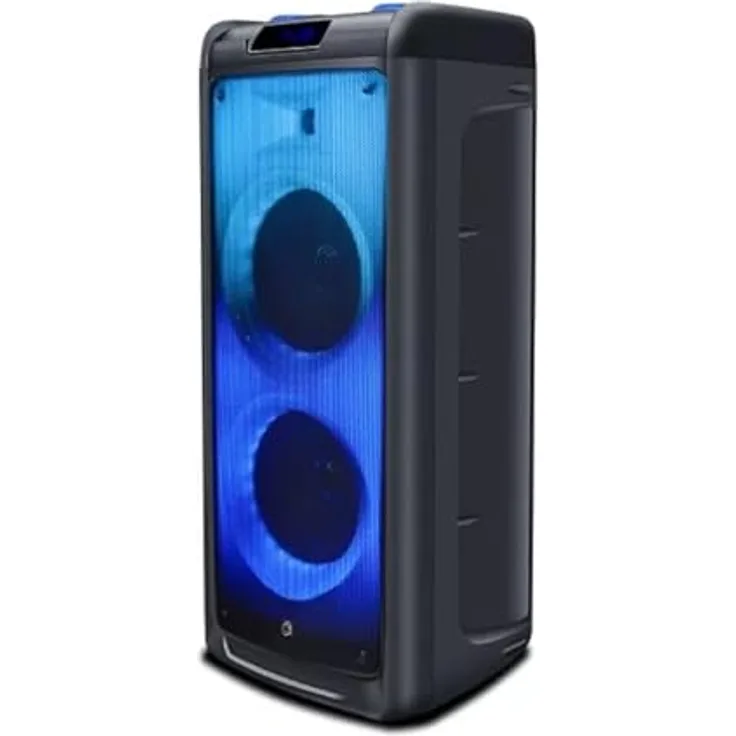 Manta SPK5350, Bluetooth Lautsprecher mit 10.000 Watt PMPO, Stromversorgung über USB, Schwarz, inkl. Disco-Lichteffekte und Powerbank-Funktion