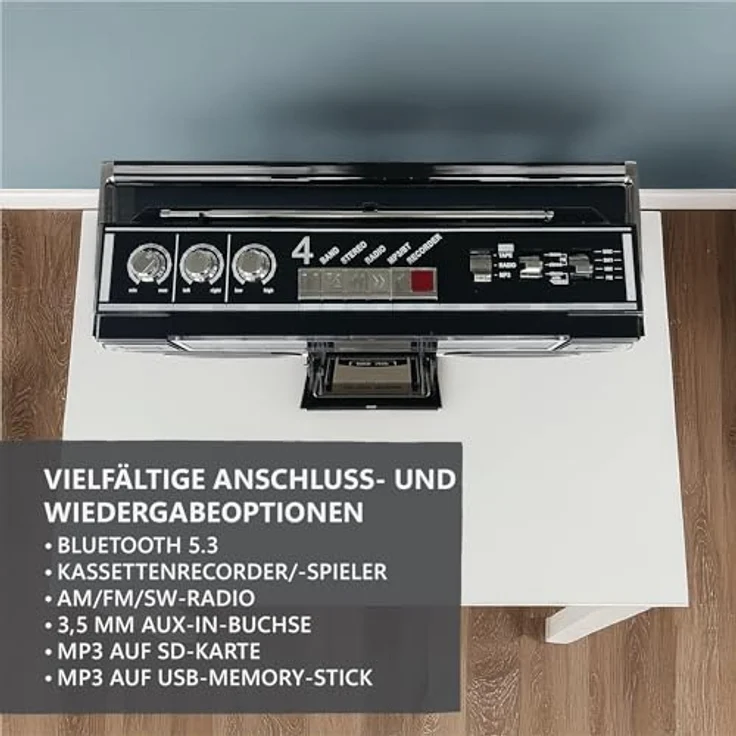 Silva Schneider Ghettoblaster Radio (Aufnahmefunktion, Inkl. Mikrofon) – Bild 3