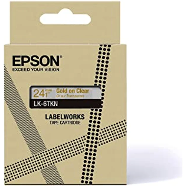 Epson Etikettenkassette, Metallicband LK-6TKN gold auf transparent, langlebiges Beschriftungsband für Epson LabelWorks Etikettendrucker, wasser- & verschleißfest, 9 m x 24 mm – Bild 3