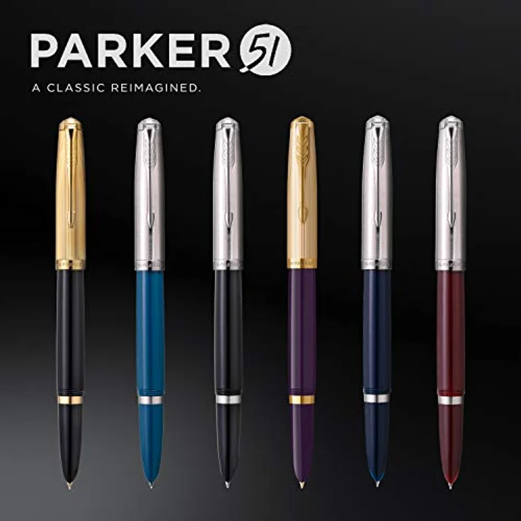 PARKER Füller 51, Füllfederhalter mit 18K Goldfeder, pflaumenblauer Schaft, Geschenkbox – Bild 7