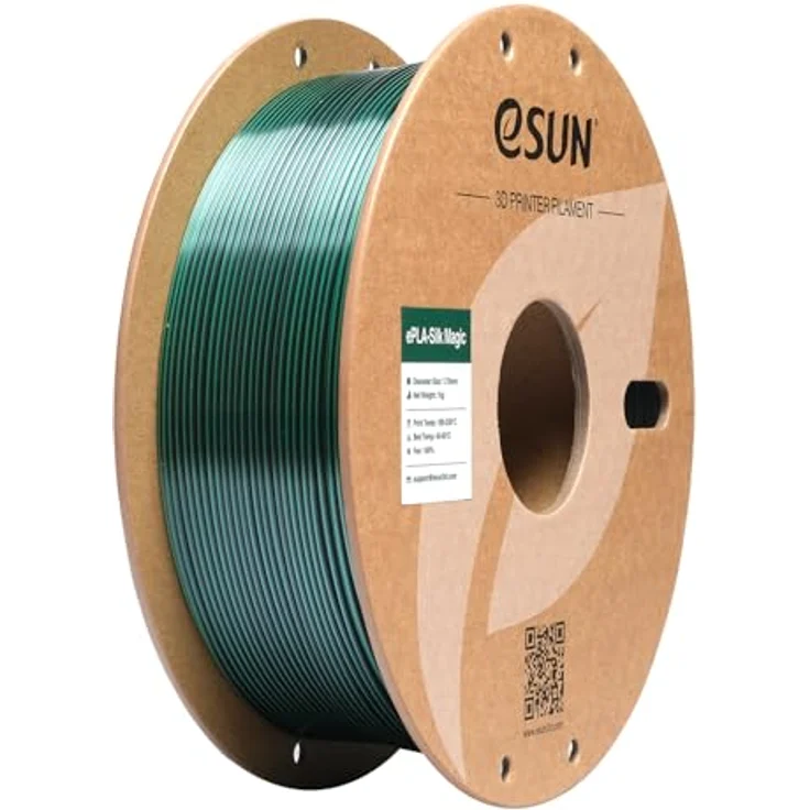 eSUN Silk Magic PLA Filament 1.75mm, Dual-Color Co-Extrusion, Farbverlauf Schwarz Grün, 1KG Spule für 3D-Drucker – Bild 1