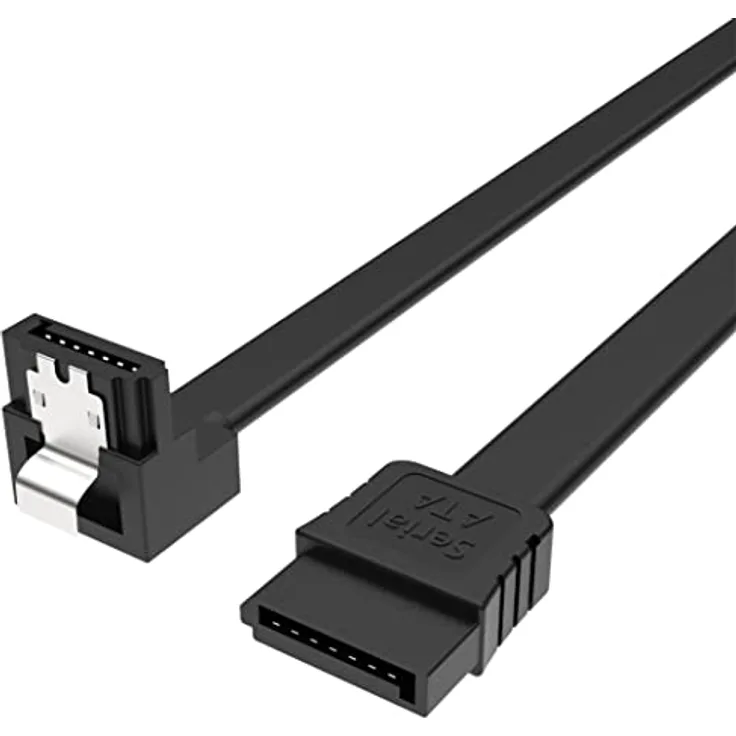 Akasa PROSLIM AK-CBSA09-05BK SATA-III-Kabel, rechtwinklig, 7-polige SATA-Buchse, bis zu 6 Gbit/s, für HDD/SSD-Festplatten, DVD-Player-Recorder, optisches SATA-Laufwerk, schwarz, 50 cm