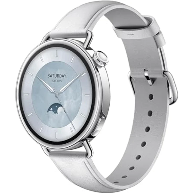 XIAOMI Watch S4, 41mm Smartwatch mit Lederarmband in Weiß, präzise Gesundheitsüberwachung und 150+ Sportmodi – Bild 1