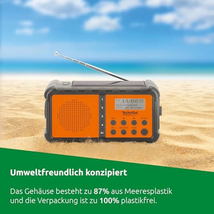 TechniSat TechniRadio Solar 2 sw/org (UKW, DAB+), Radio, Orange, Schwarz – Bild 6