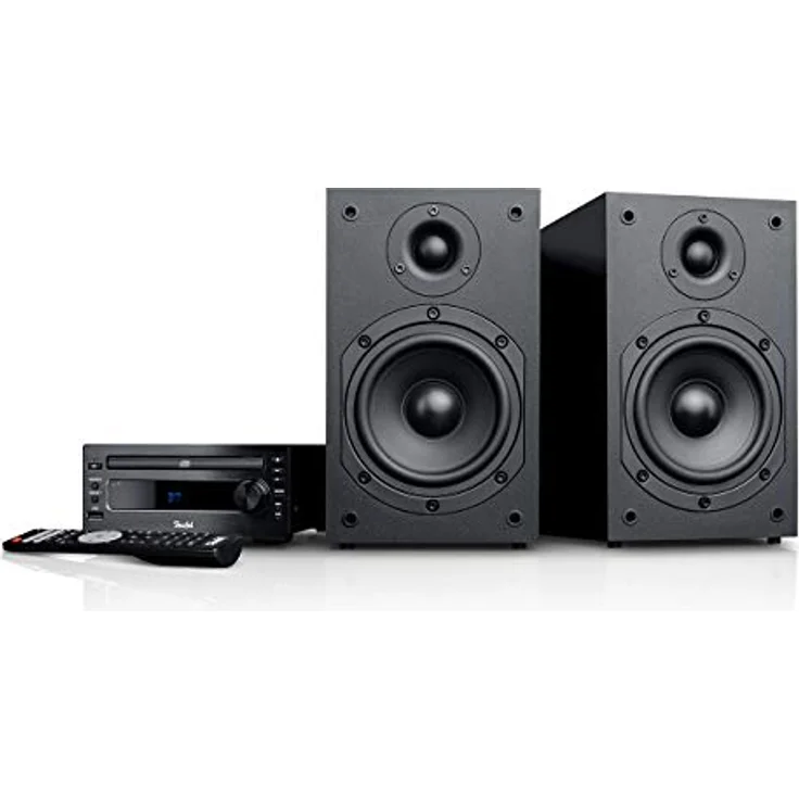 Teufel Kombo 11 Mini-Stereo-Anlage Stereo Lautsprecher Musik Sound Hochtöner Mitteltöner Bass Speaker DAB+ HiFi Soundanlage Schwarz, Auxiliary – Bild 1