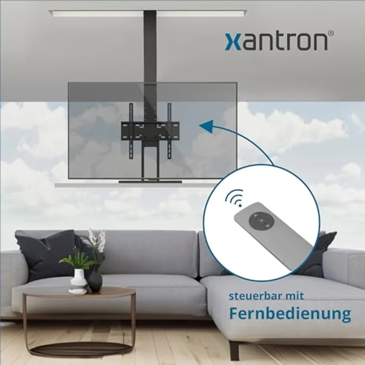 Xantron® PREMIUM-BD400E TV Lift Elektrisch mit Fernbedienung für Boden & Decke [32-55 Zoll] in elegantem Schwarz – Bild 4