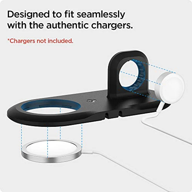 Spigen Mag Fit Duo Designed für MagSafe Ladegerät Pad/Kompatibel mit iPhone 15/14/13/12 und Apple Watch Ultra 2/Ultra 9/8/7/6/5/SE/4/3/2/1 - Schwarz – Bild 3