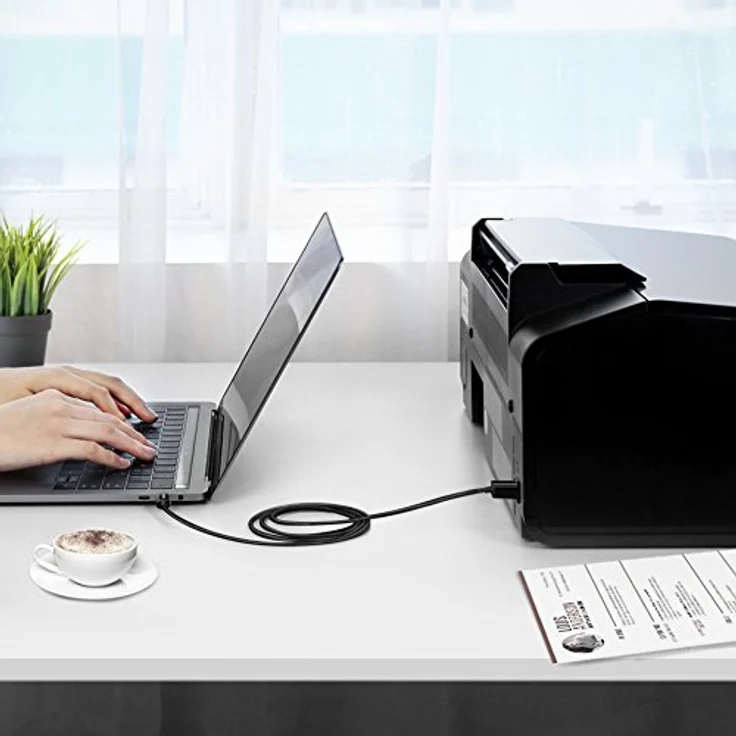 Ugreen US241 Premium USB-C zu USB-B Druckerkabel, 2m, 480Mb/s Übertragungsrate, Farbe Schwarz – Bild 7