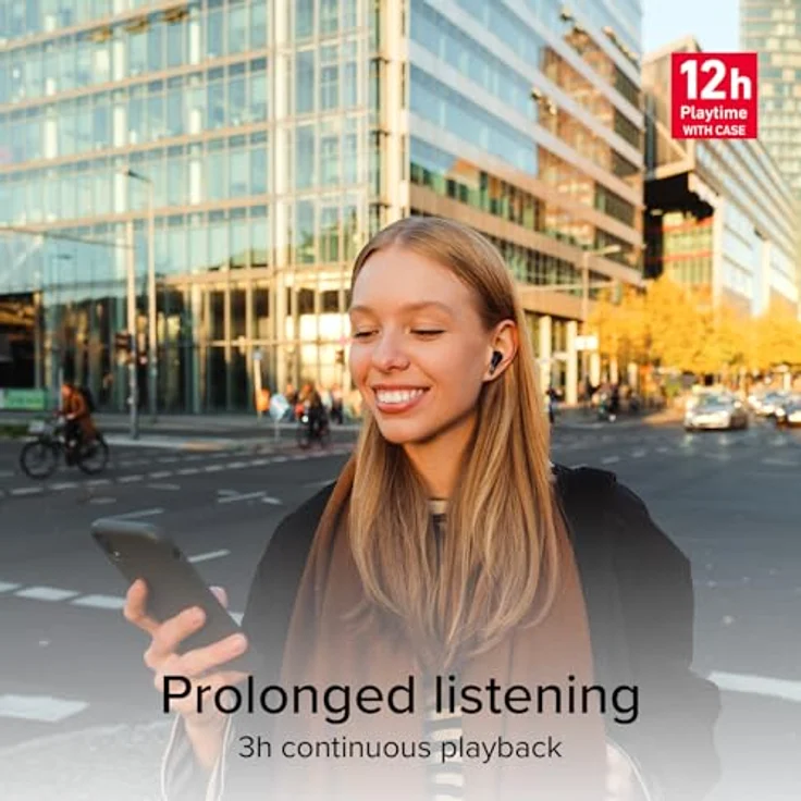 SBS Go Pods TWS Semi-In-Ear-Kopfhörer, True Wireless Stereo mit Ladehülle, integriertes Mikrofon, Touch-Steuerung, 12 Stunden Wiedergabe, Schwarz – Bild 3