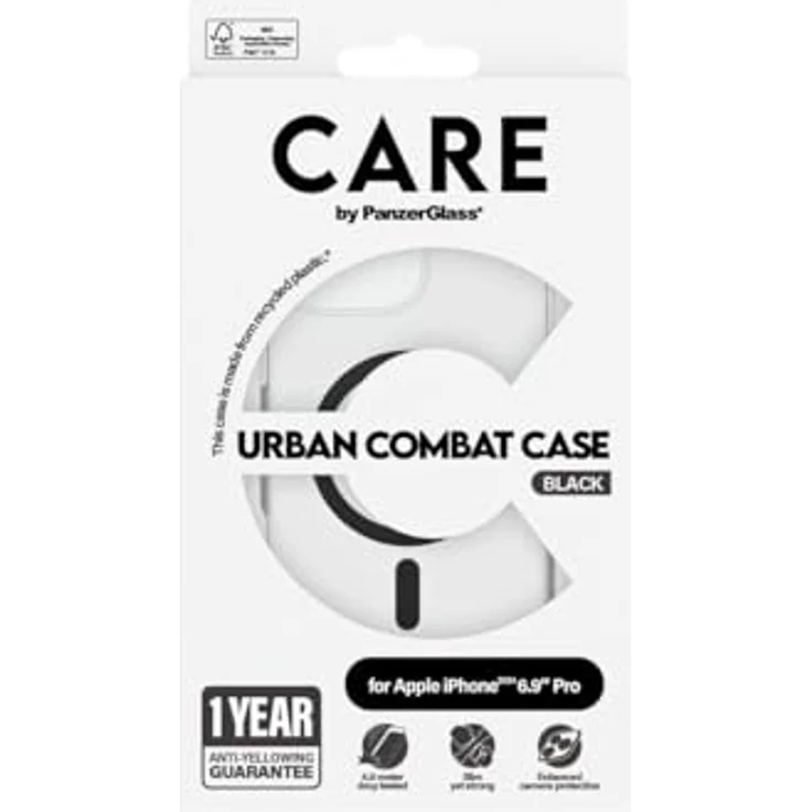 CARE by PanzerGlass Urban Combat Case für Apple iPhone 16 Pro Max, MagSafe-kompatible Schutzhülle, stoßfest, aus recyceltem Plastik, 4,8 Meter Falltest, verbesserter Kameraschutz – Bild 7