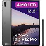 Lenovo Tab P12 Pro Tablet mit Touchscreen, 30,6 cm (12,6 Zoll), WQXGA, AMOLED (Prozessor Qualcomm Snapdragon 870, 8 Kerne, 8 GB RAM, 256 GB UFS 3.1, Android 11, WiFi 6) Precision Pen 3 – Dunkelgrau