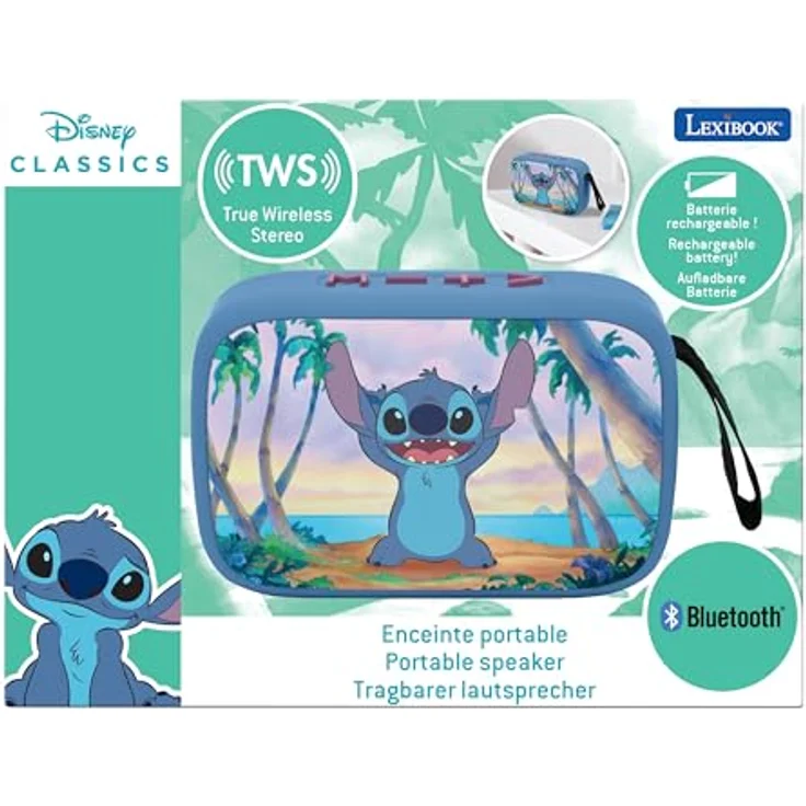 Lexibook Tragbarer Lilo & Stitch Bluetooth-Lautsprecher, wasserdicht und robust, One Size – Bild 5