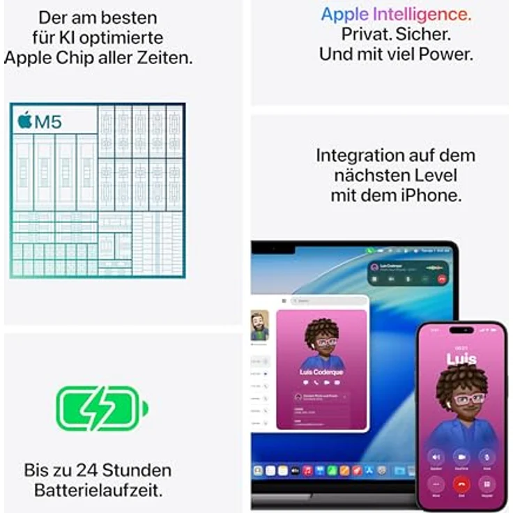 APPLE MacBook Pro (2026) 14 Zoll, Apple M5, 32 GB RAM, 1 TB SSD, macOS, Silber – Bild 6