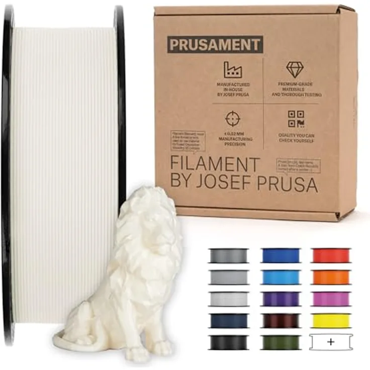 Prusa Research Prusament PLA Vanilla White 1kg 1.75mm, hochwertiges 3D-Druckfilament mit niedriger Schmelztemperatur