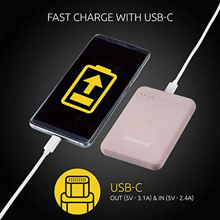 Intenso 7313523 Powerbank XS 5000, externes Ladegerät (5000mAh,geeignetfürSmartphone/TabletPC/MP3Player/Digitalkamera)Rosé – Bild 3