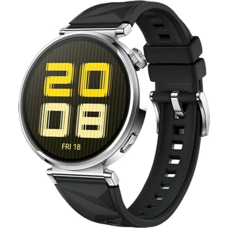 GIOPUEY Armband für Huawei Watch GT 6/GT 5 41mm/5 Pro 42mm, Weiches Silikon [Verschleißfest, Atmungsaktiv] Ersatzarmband - Schwarz – Bild 2