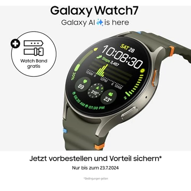 Samsung Galaxy Watch 7 Smartwatch, Fitness-Uhr, Aktivitätstracker, 40mm, Bluetooth, Cream – Bild 2