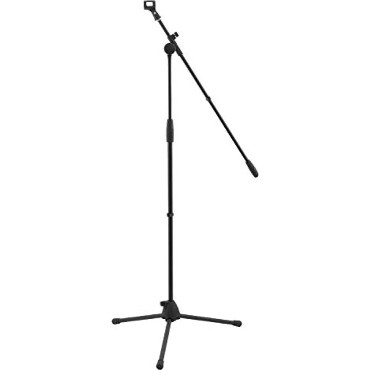 World Rhythm WR-501 Boom-Mikrifonständer - Höhenverstellbarer Mic-Ständer mit Stativbeinen und Mic-Clip. Ideal für Sänger, Overheads, Drums, Studios