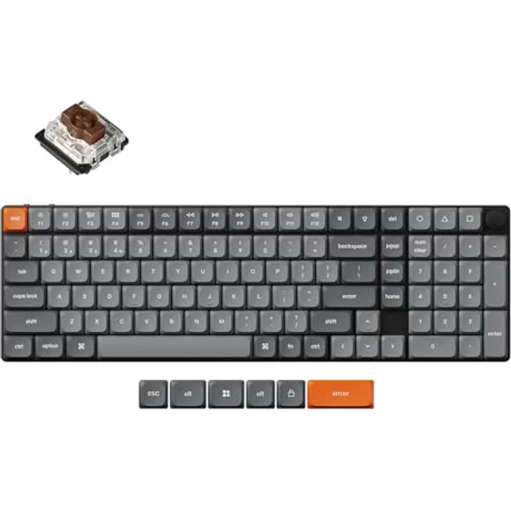 Keychron K17 MAX, Kabellose Mechanische Tastatur mit 2,4 GHz/Bluetooth/USB-C, RGB, Hot-Swap, QMK/VIA programmierbare Makros, PBT Keycaps, für Mac und Windows, Super Brown Switch – Bild 1