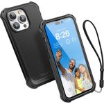 Catalyst Crux MagSafe Case für Apple iPhone 14 Pro, schwarz, MIL-STD 810G geprüfte Smartphone Hülle mit erhöhten Kanten und Vier-Punkt-Befestigungssystem