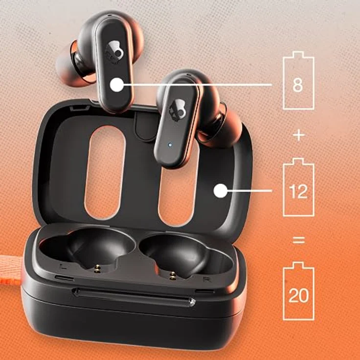 Skullcandy Dime 3 In-Ear Wireless-Kopfhörer, 20 Std. Akkulaufzeit, Mikro, kompatibel mit iPhone, Android und Bluetooth-Geräten - Schwarz – Bild 3