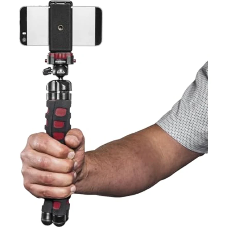 Mantona kaleido Flex leichtes Flex Stativ (mit hochwertigem 360° Kugelkopf, geeignet für Digital und Videokameras, Smartphones und Action Cams) sundown red – Bild 9