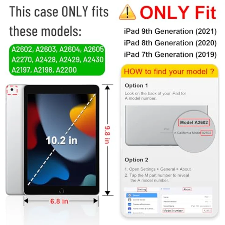 Fintie Hybrid Hülle für 10.2 Zoll iPad 9. Gen 2021/8. Gen 2020/7. Gen 2019 - Stoßfeste Schutzhülle mit transparentem Rückenteil und Stifthalter, Fantacy Ombre – Bild 2