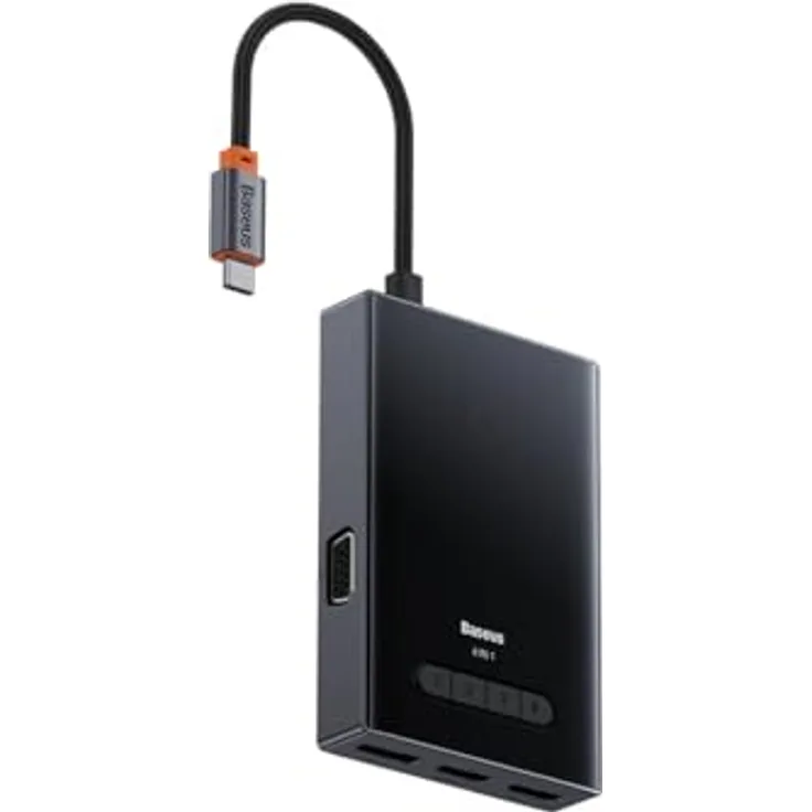 Baseus Pioneer Joy, 8 in 1 Multi-Funktion Type-C Hub Dock Station, 100W Ladeleistung, 4 Displays, schwarz