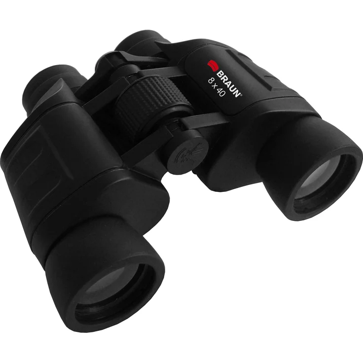 Braun Photo Fernglas 8x40 mm, Ultralit-Glasobjektiv, Gummiarmierung, tragbar mit Stativgewinde