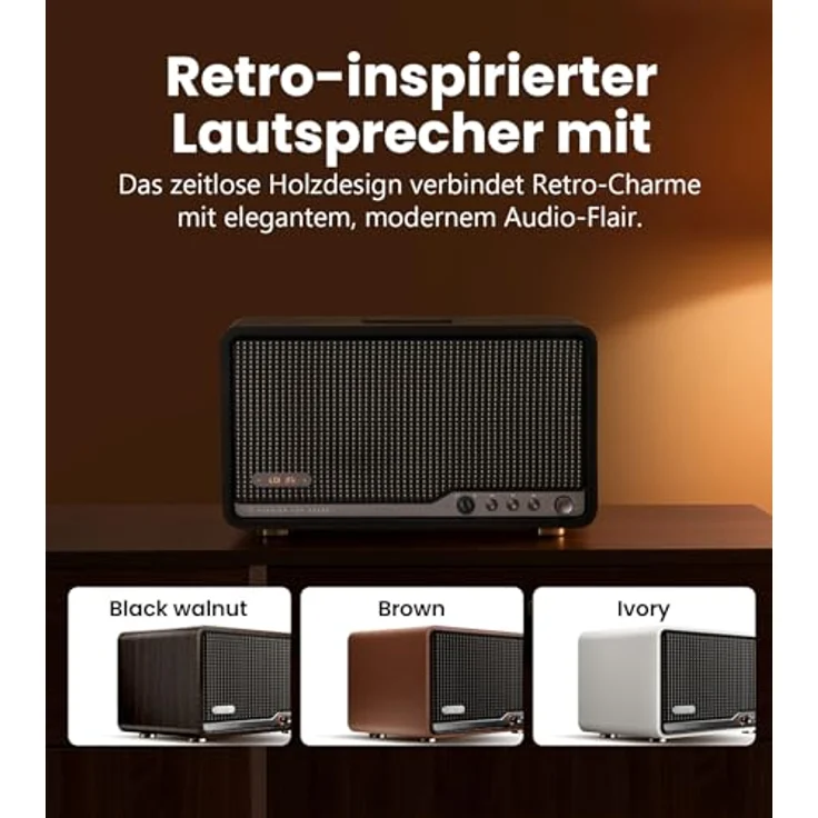Edifier S300, Kabelloser Hi-Fi-Tischlautsprecher mit 80 W Leistung, AirPlay 2, Hi-Res-Audio und Fernbedienung – Schwarzes Walnussholz – Bild 2