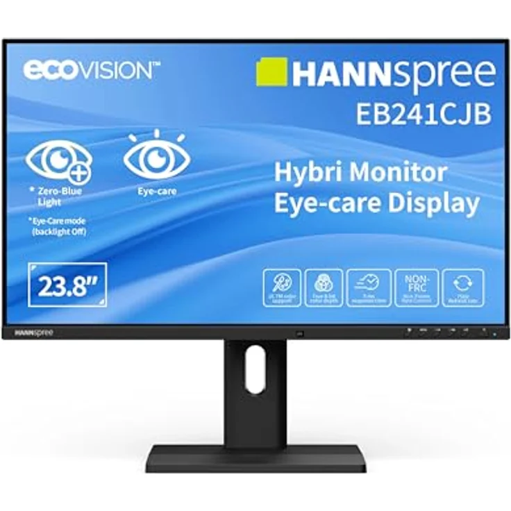 Hannspree EB241CJB, 23,8 Zoll FHD Monitor mit 6 ms Reaktionszeit und 16,7 Millionen Anzeigefarben – Bild 1
