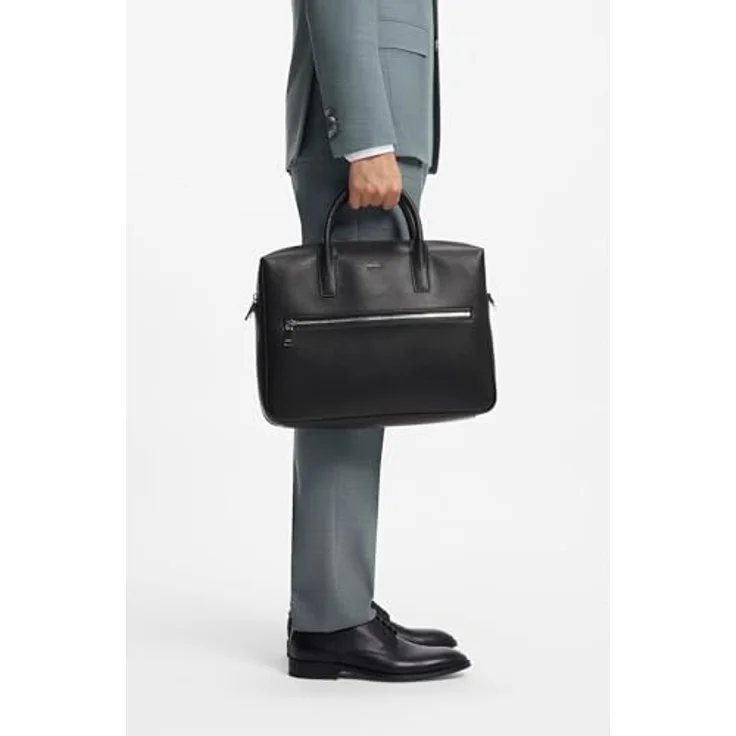 Boss Daxter Aktentasche, Leder 38 cm mit Laptopfach, schwarz – Bild 2